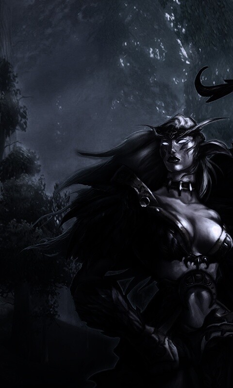 Тёмная эльфика в лесу обои