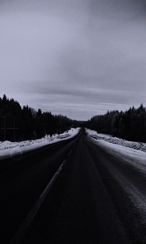 Дальняя дорога зимой обои