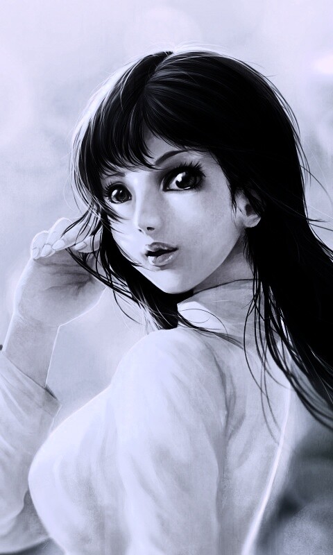 Девушка вполоборота обои