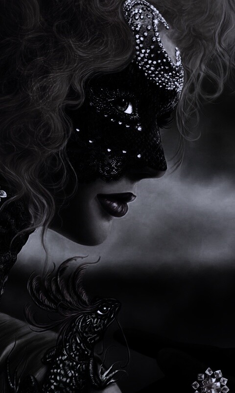 Девушка в карнавальной маске обои