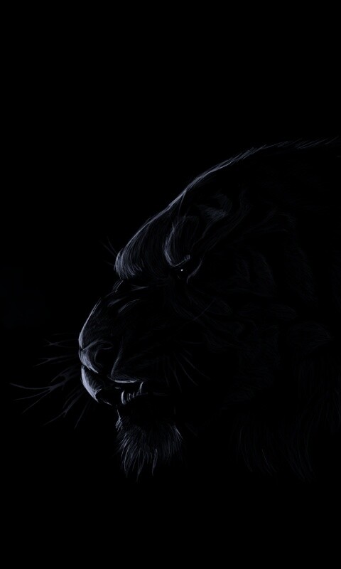 Рисунок грозного тигра обои