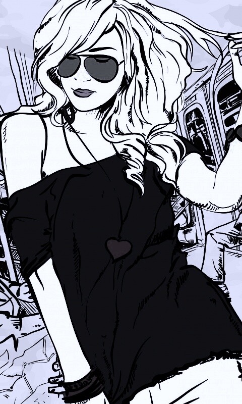 Стильная девушка в метро обои