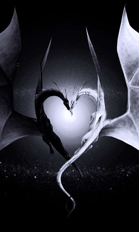 Влюбленные драконы обои