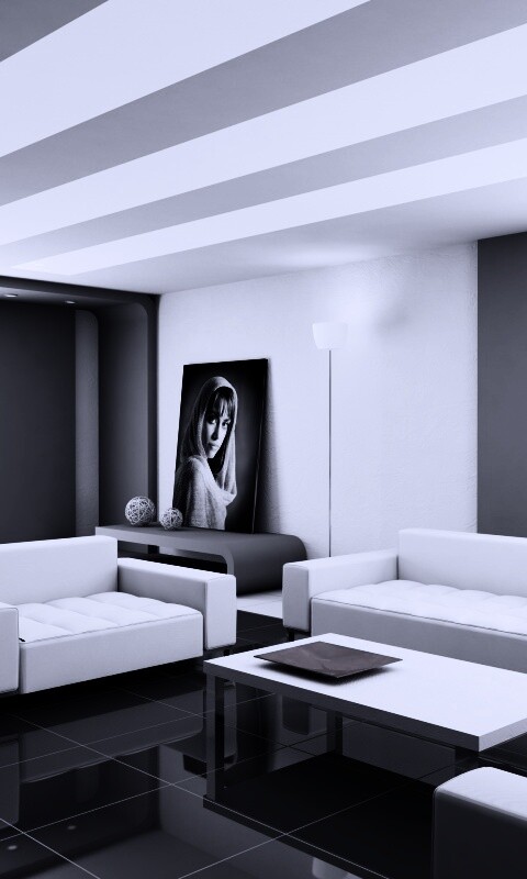 Белая гостинная обои