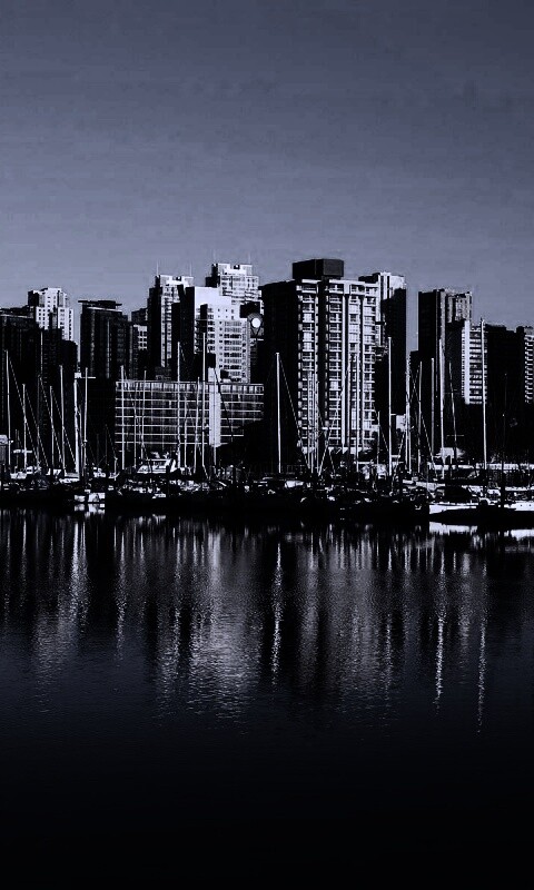 Город у воды обои