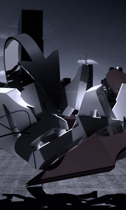 Трехмерное граффити обои