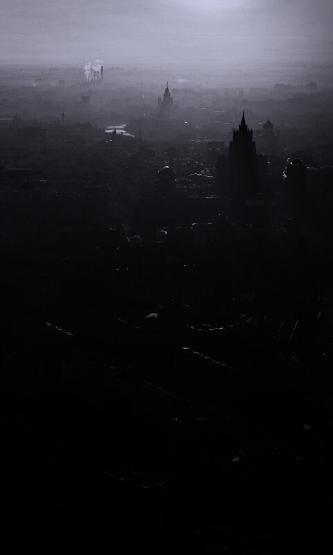 Москва в тумане обои