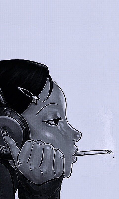 Курящая девушка обои