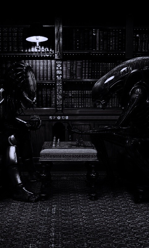 Чужой против хищника в шахматы обои