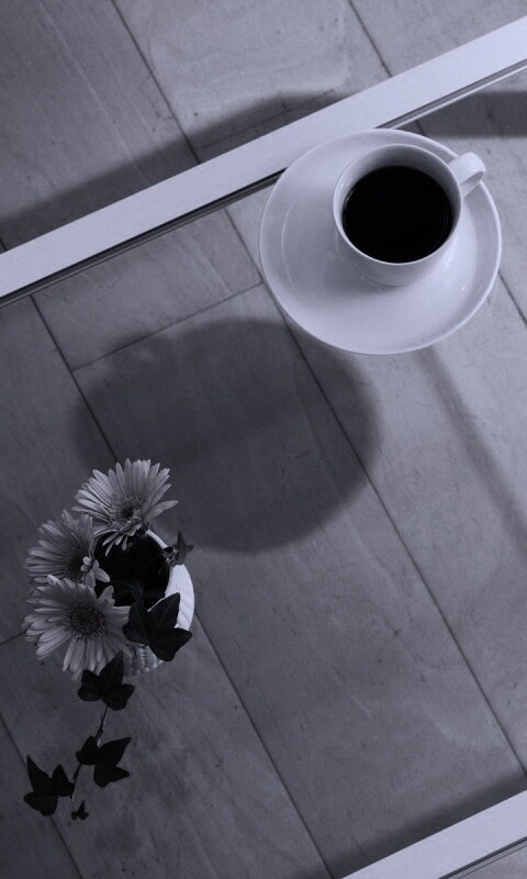 Кофе и цветы обои