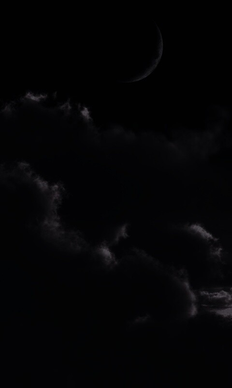 Закат и месяц над облаками обои