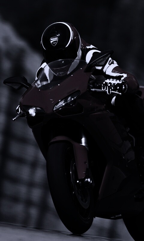 Мотоциклист на Дукати 848 обои