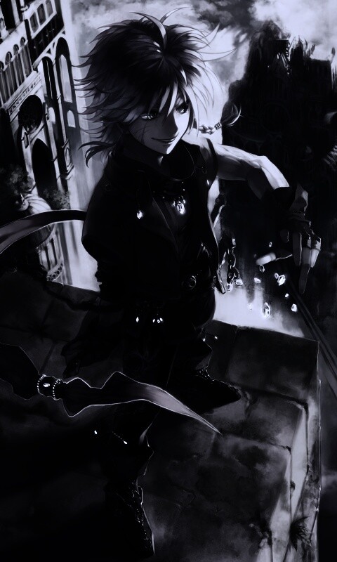 Анимешный парень с горстью кристаллов обои