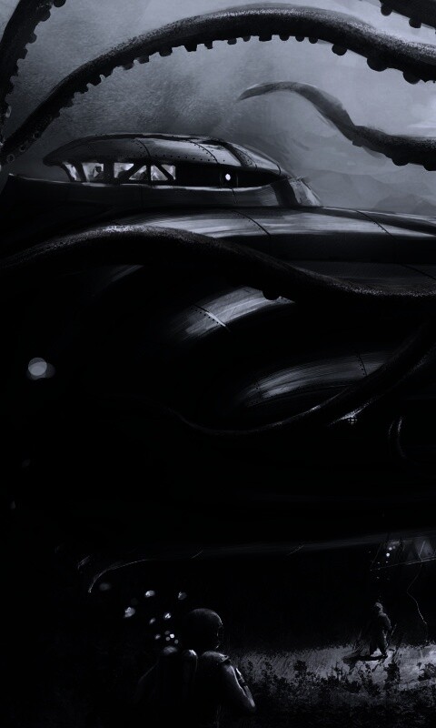 Наутилус в плену щупалец обои