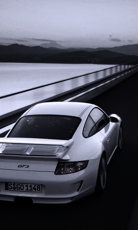 Порше на дамбе обои