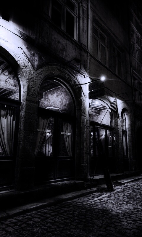 Ночная улочка обои