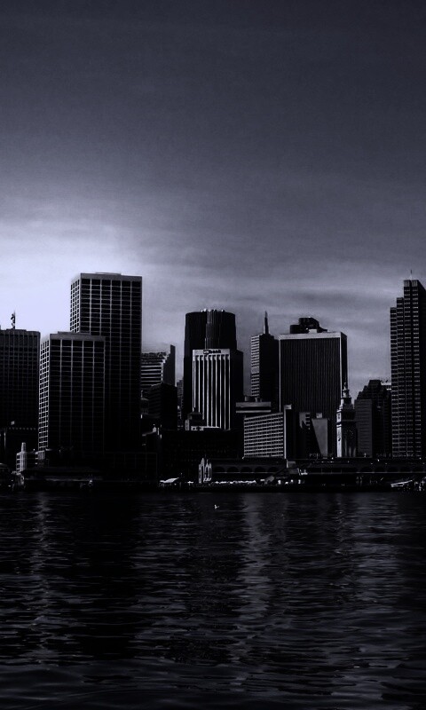 Небоскребы на береговой линии обои