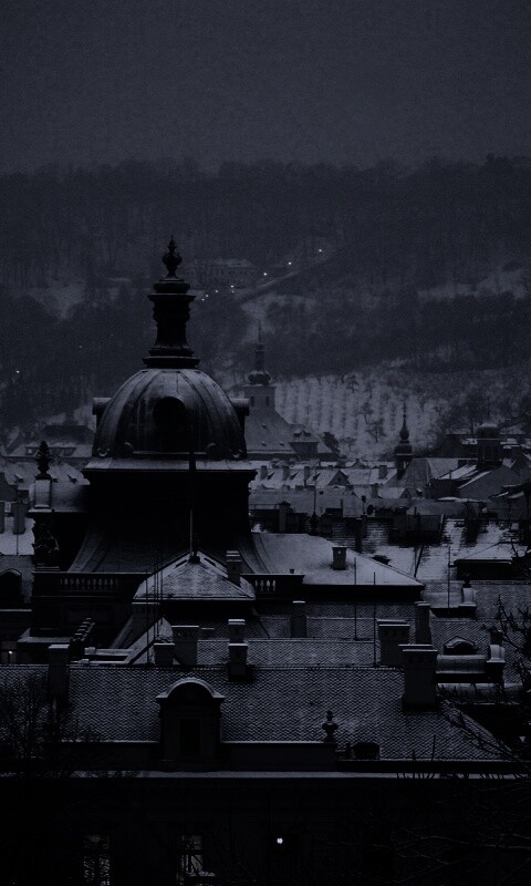 Город зимой обои