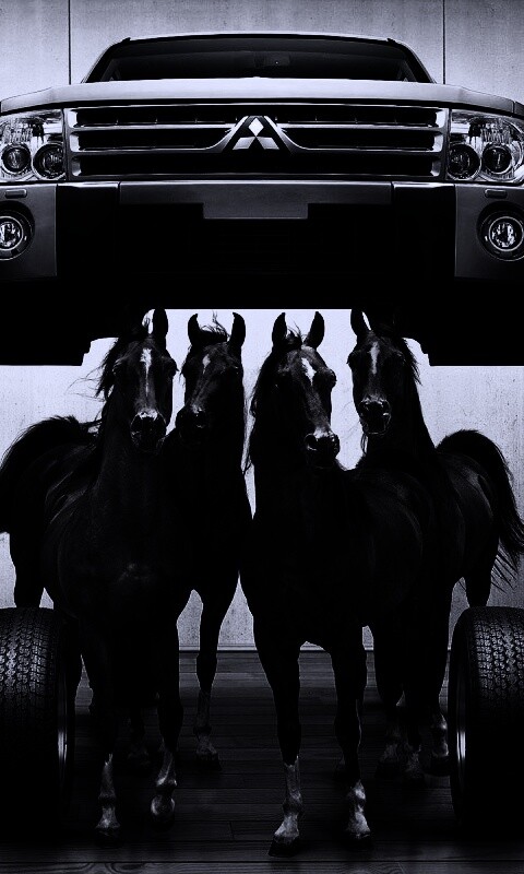 Лошадинные силы - принт Митсубиси обои