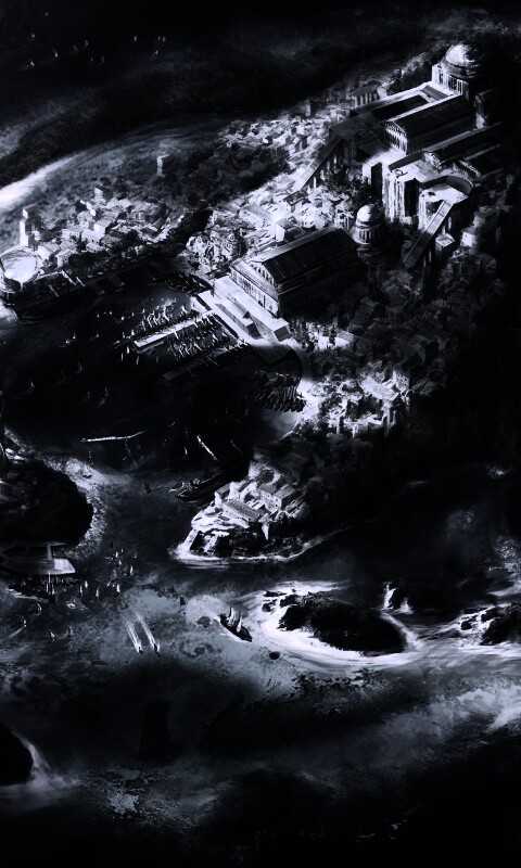 Город на острове обои