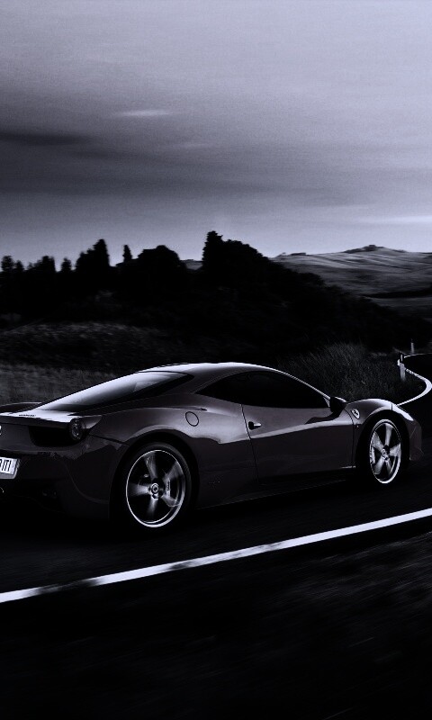 Красная феррари на извилистой дороге обои