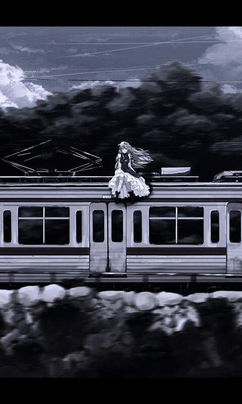 Девушка на крыше поезда обои