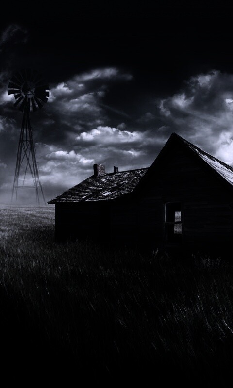 Домик в поле обои