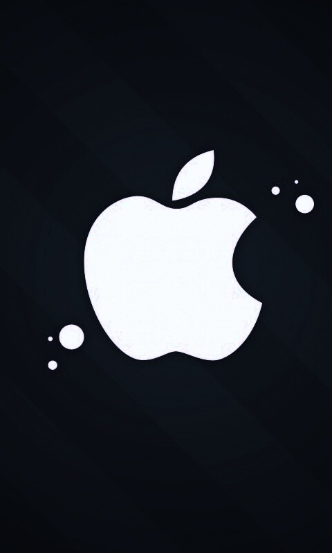 Логотип Apple на фоне голубых полос обои