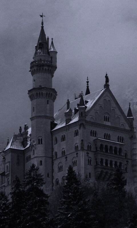 Заснеженный Нойшванштайн обои