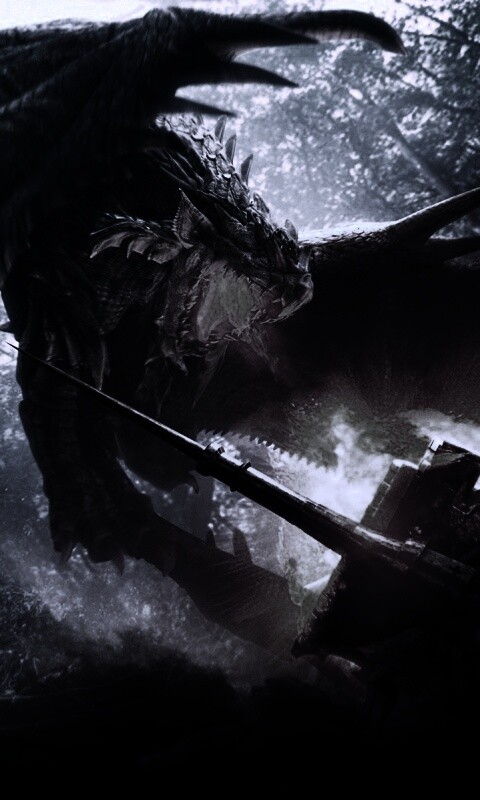 Атакующий дракон обои