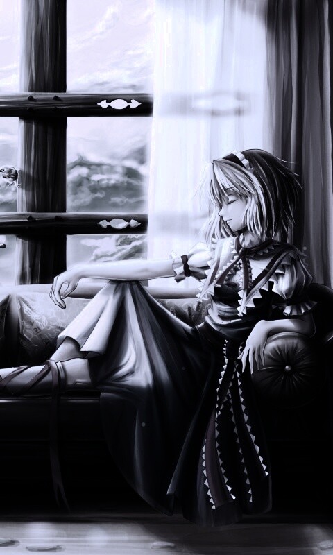 Девушка у окна обои