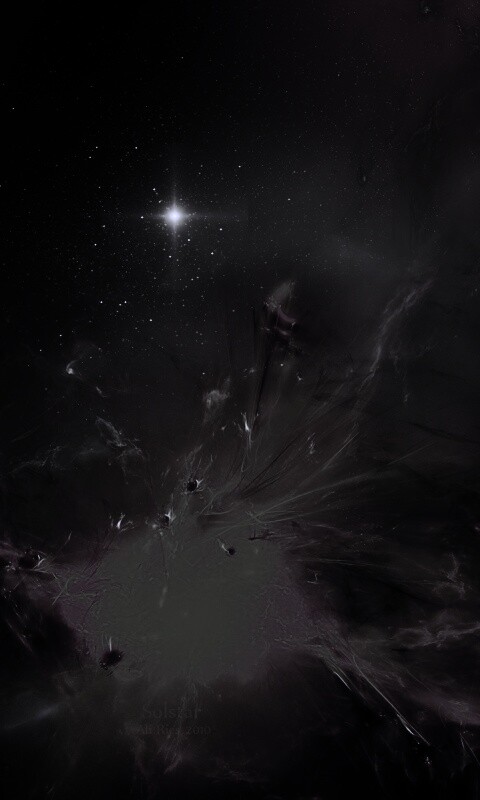 Туманность в красно-жёлтых тонах обои