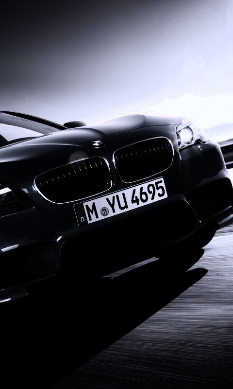 Синий БМВ на трассе обои