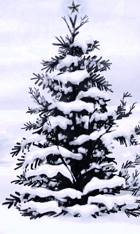 Украшенная ёлочка в лесу обои