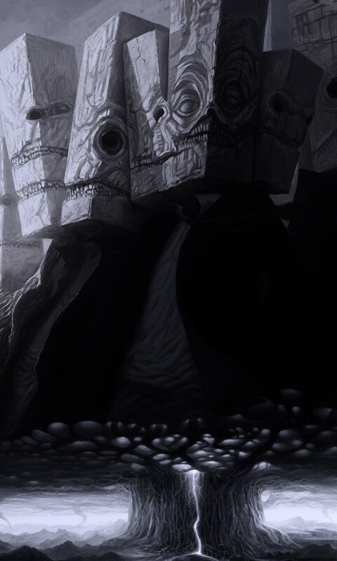 Каменные головы обои