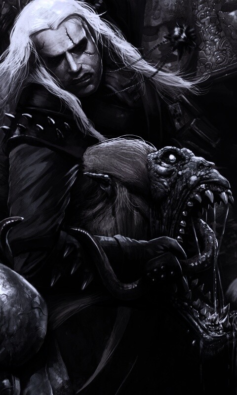 Ведьмак и монстр обои