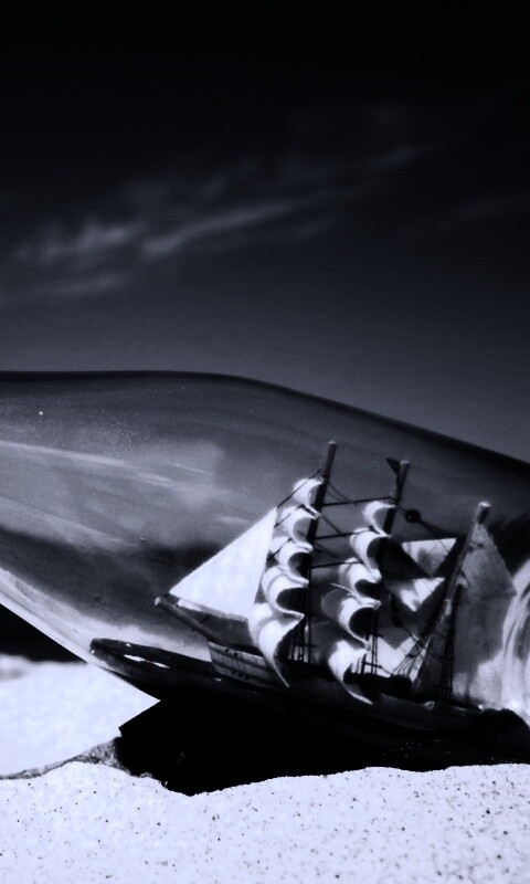 Парусник в бутылке обои