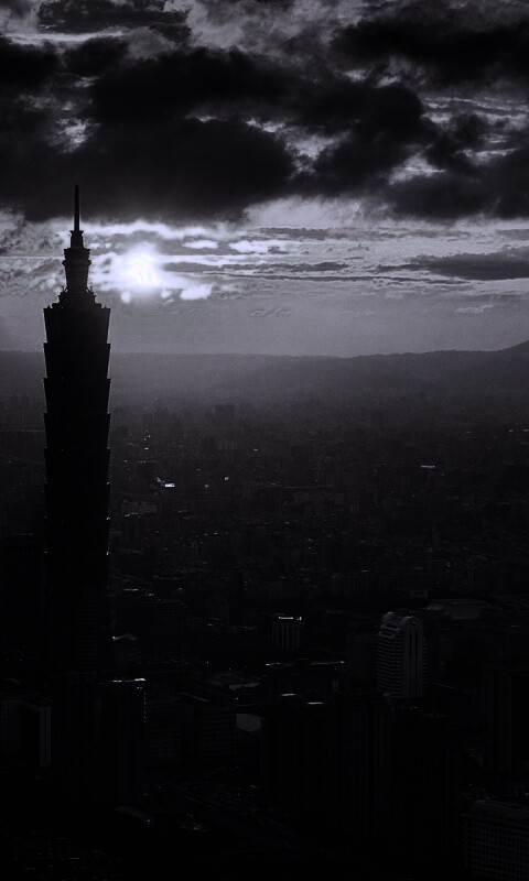 Башня на закате обои