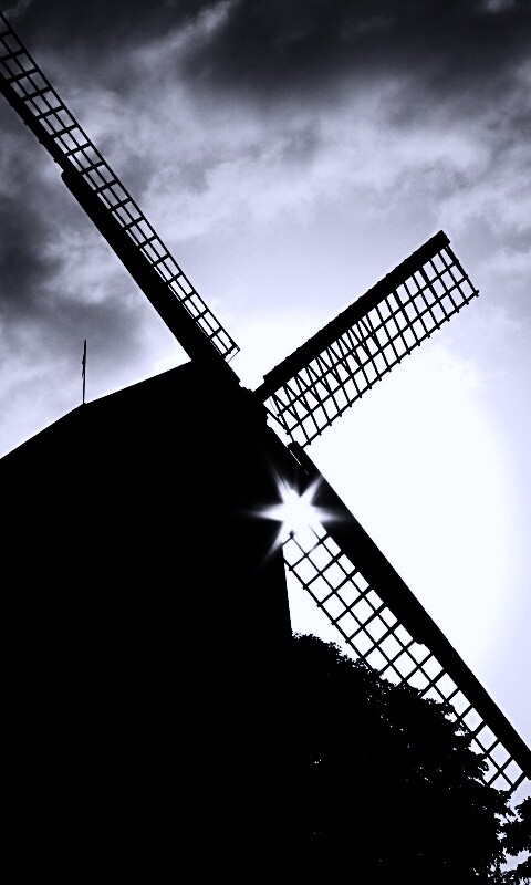 Силуэт мельницы обои