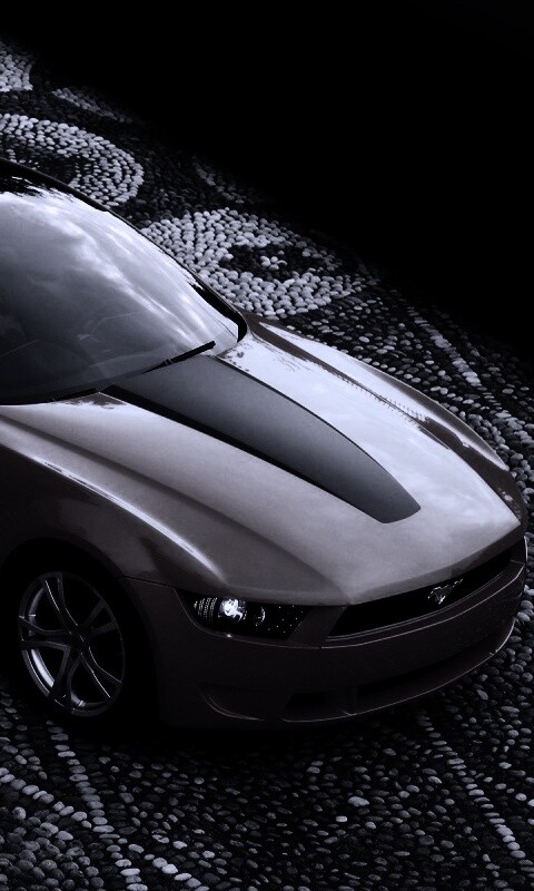 Оранжевый мустанг обои