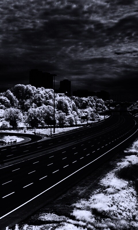 Черно-белое шоссе обои
