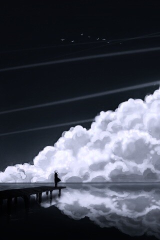 Облако на горизонте обои
