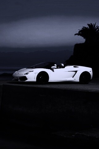 Белый кабриолет ламбо обои