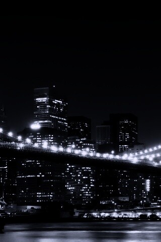 Вид на ночной Нью-Йорк обои
