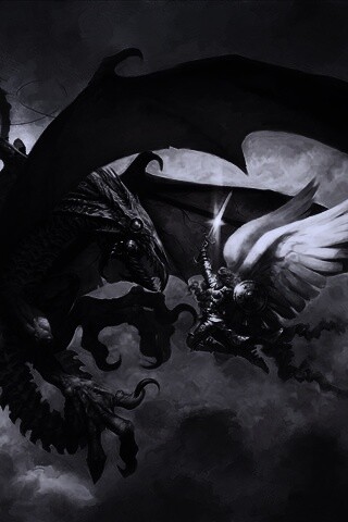 Ангел против дракона обои