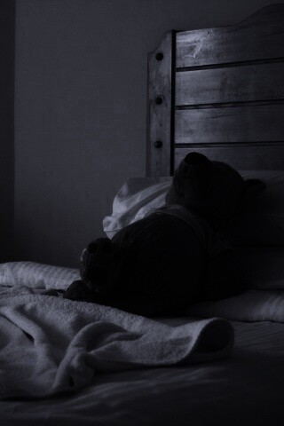 Медвежонок в постели обои