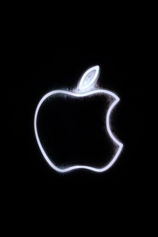 Неоновое лого Эпл обои