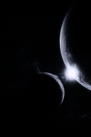 Планета и спутник обои