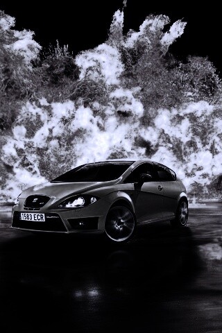 Желтый Леон на фоне взрыва обои