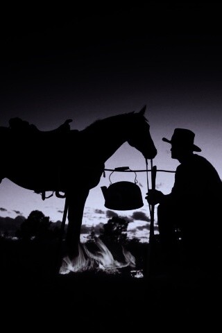 Ковбой на привале обои